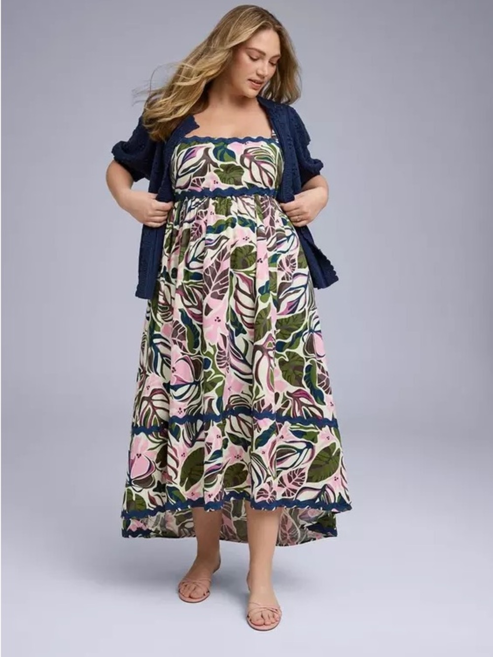 Belle Isle Maxi Babydoll Poplin Dress Torrid 1